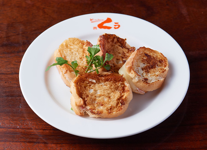 モッツァレラチ ズと生ハムのはさみ焼き